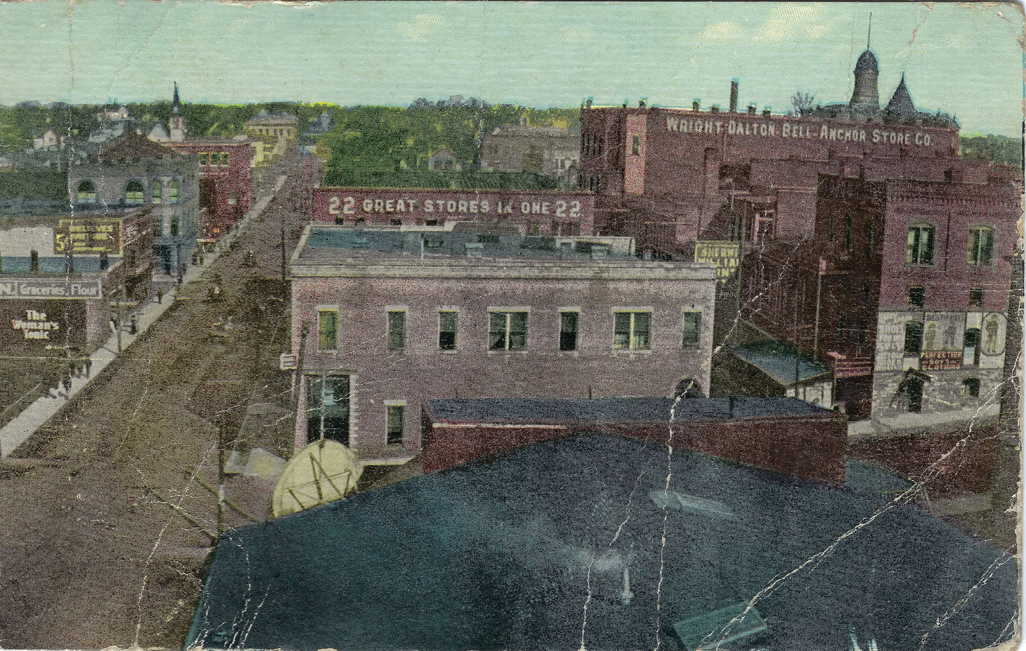 Bird's-Eye View, Downtown Poplar Bluff (Wright-Dalton-Bell-Anchor Store) - historic postcard, Poplar Bluff Missouri, c. 1910