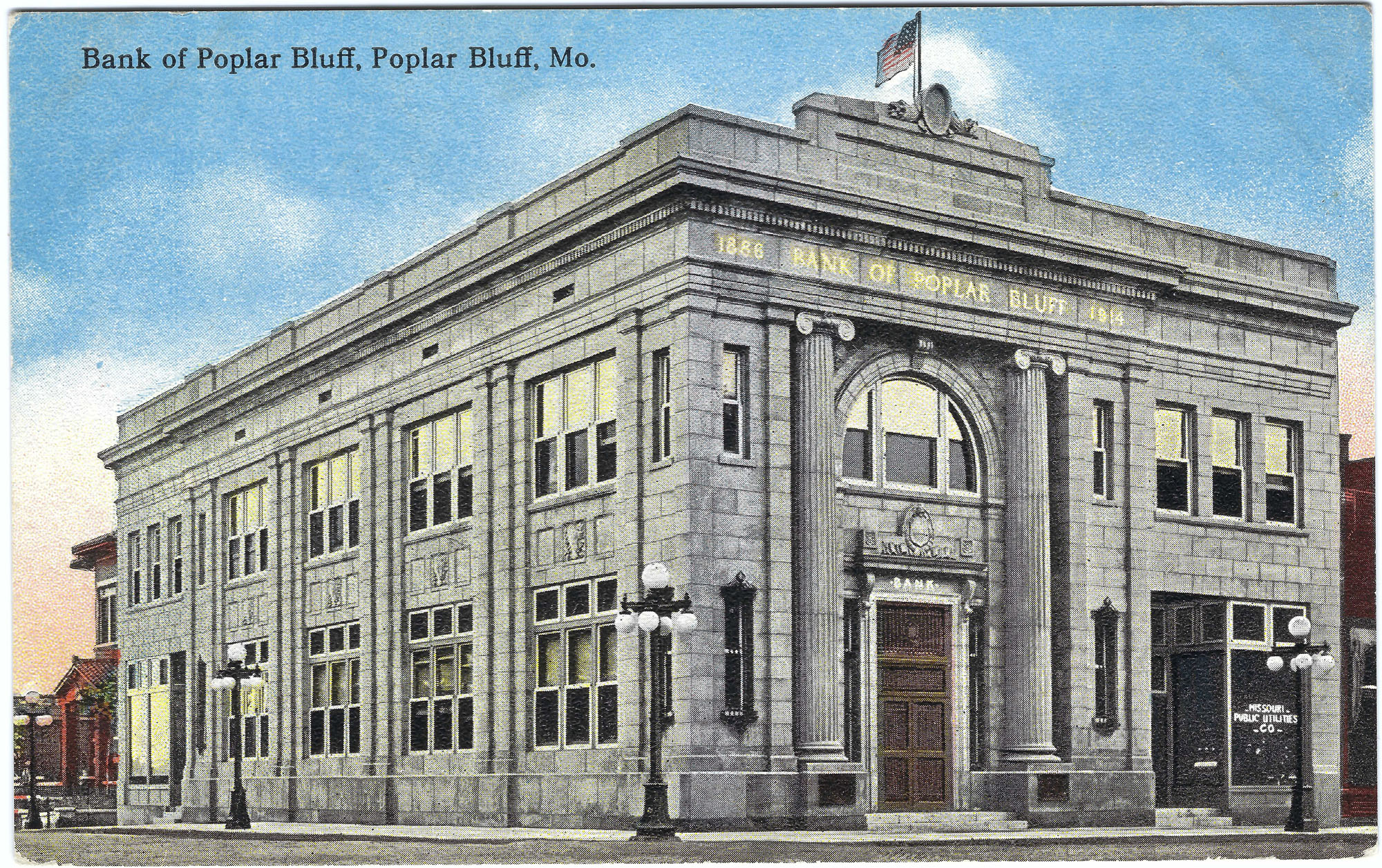 Bank of Poplar Bluff, Poplar Bluff, Mo. - historic postcard, Poplar Bluff Missouri, c. 1914–1915