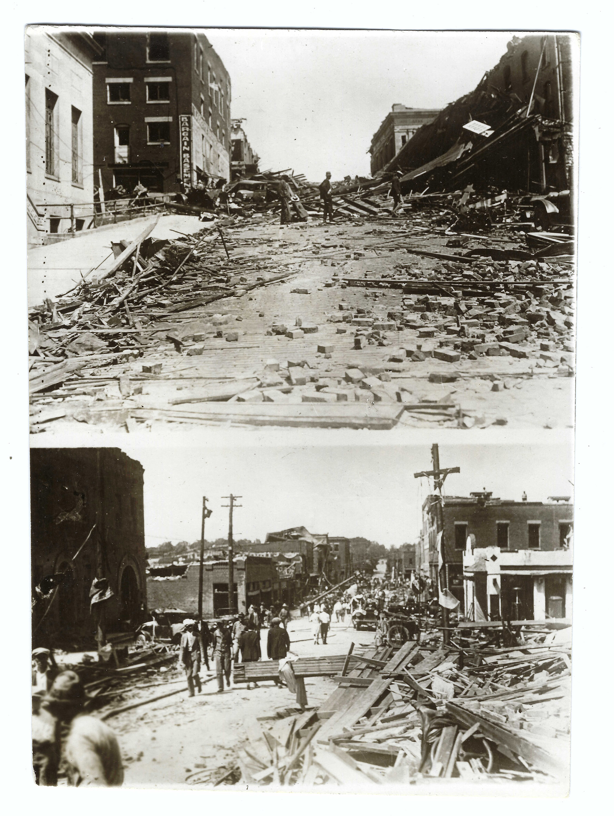 1927 Tornado Damage — Poplar Street and Broadway (German Press Photo), May 1927