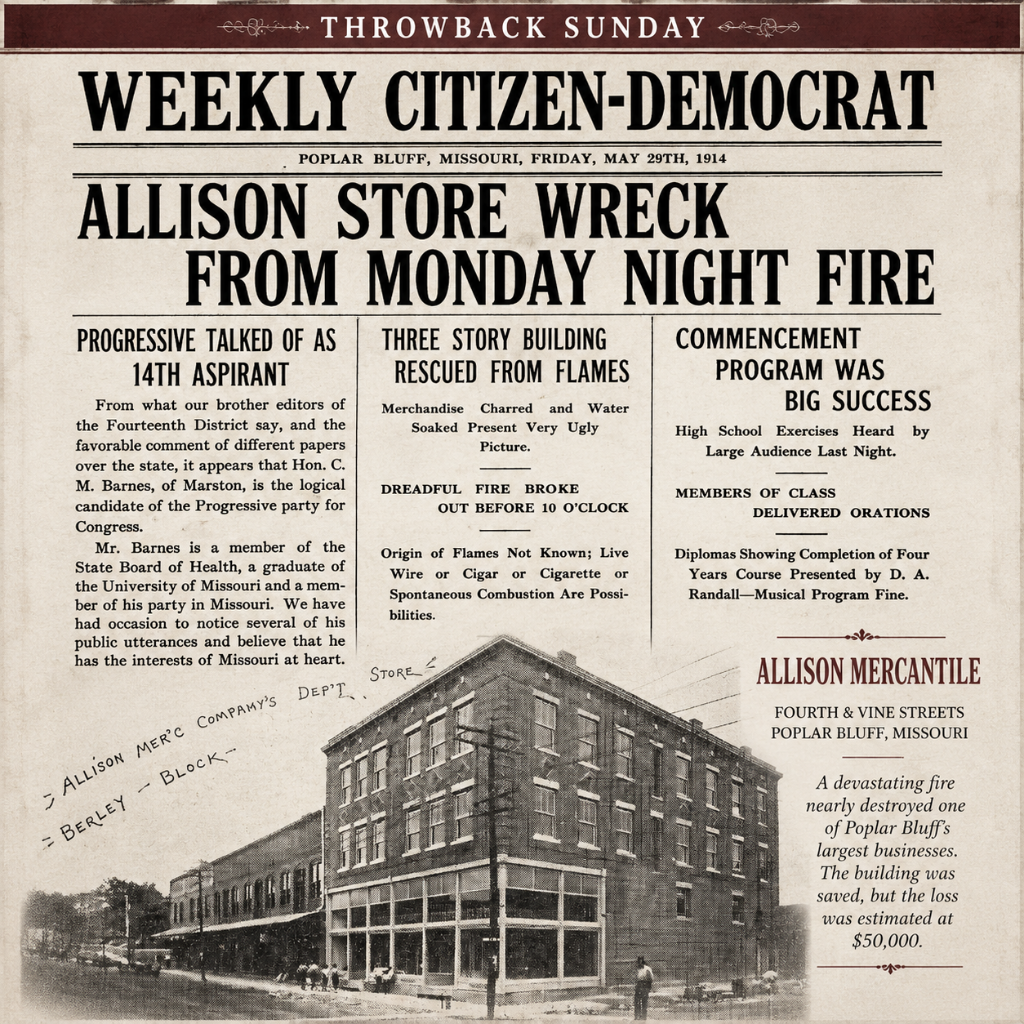 When Fire Threatened Allison Mercantile