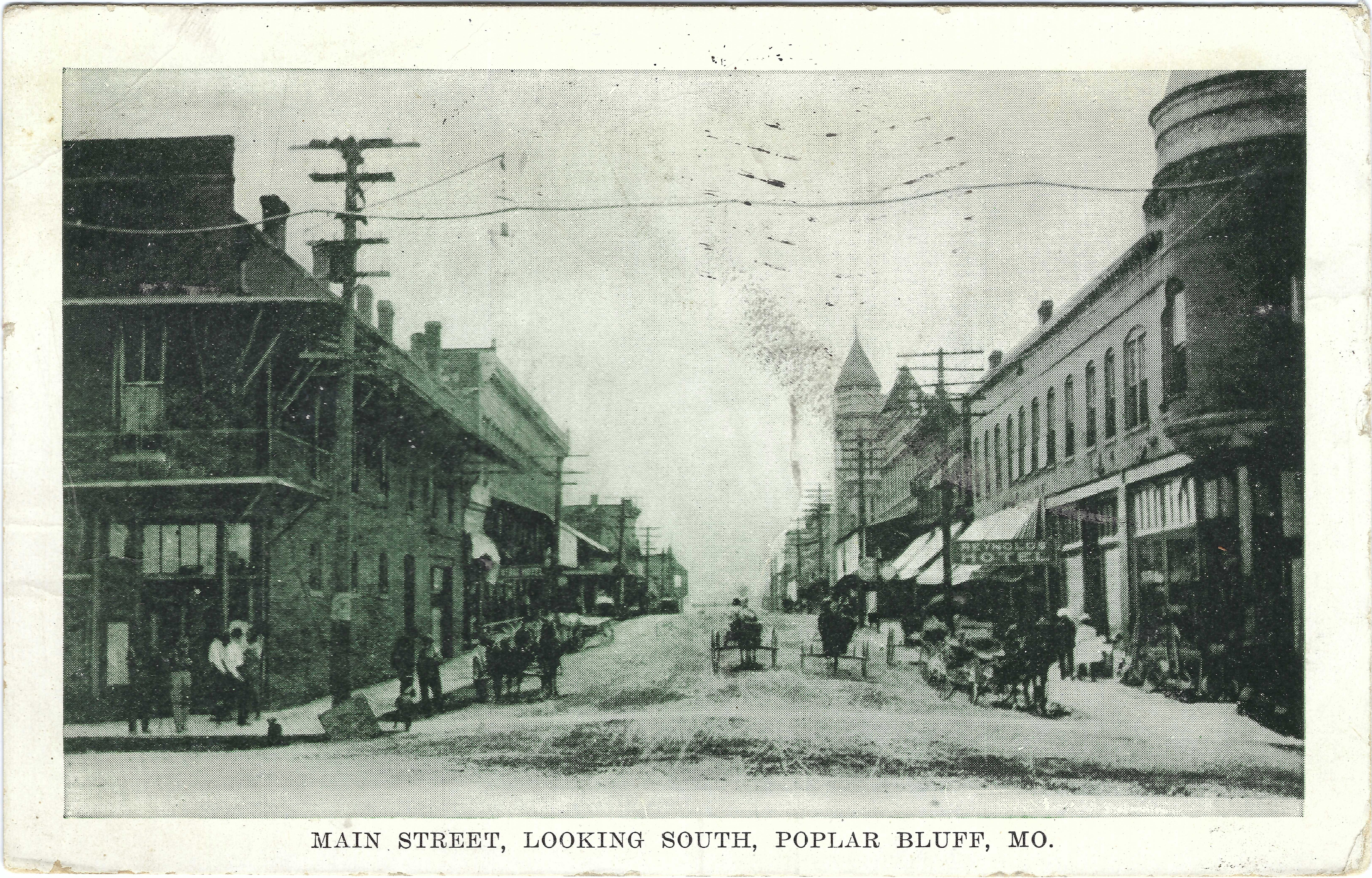 Main Street, Looking South, Poplar Bluff, Mo. - historic postcard, Poplar Bluff Missouri, February 15, 1910