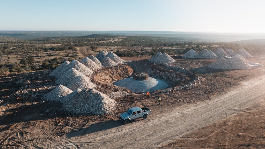 Aerial survey of a mining and construction site