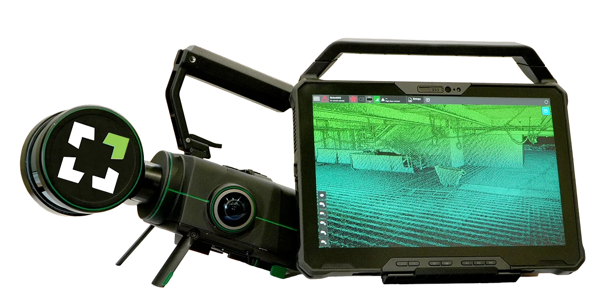 Nexys with rugged tablet — live point cloud review as you capture