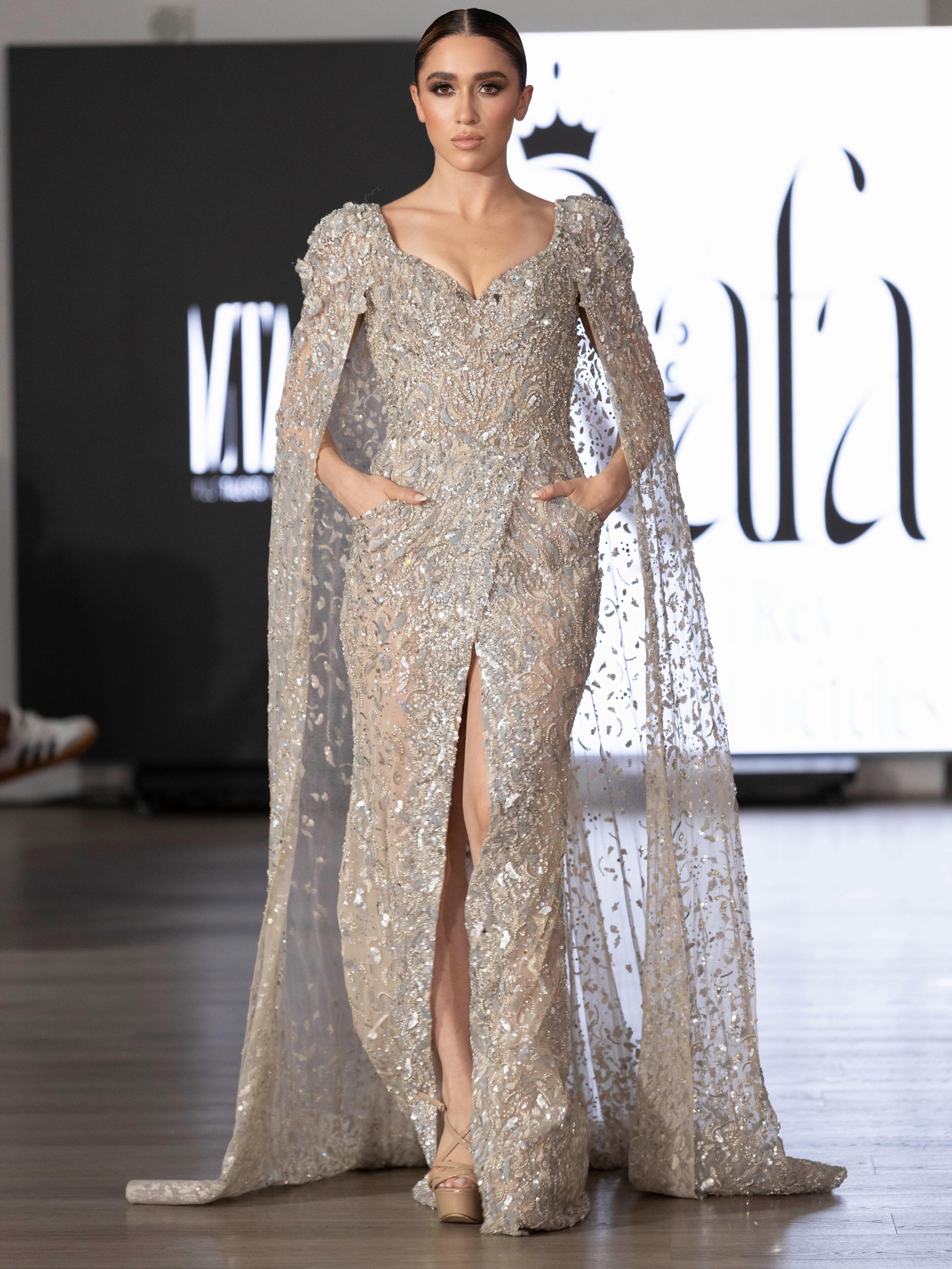 Alexa Sophia Lugones silver couture runway
