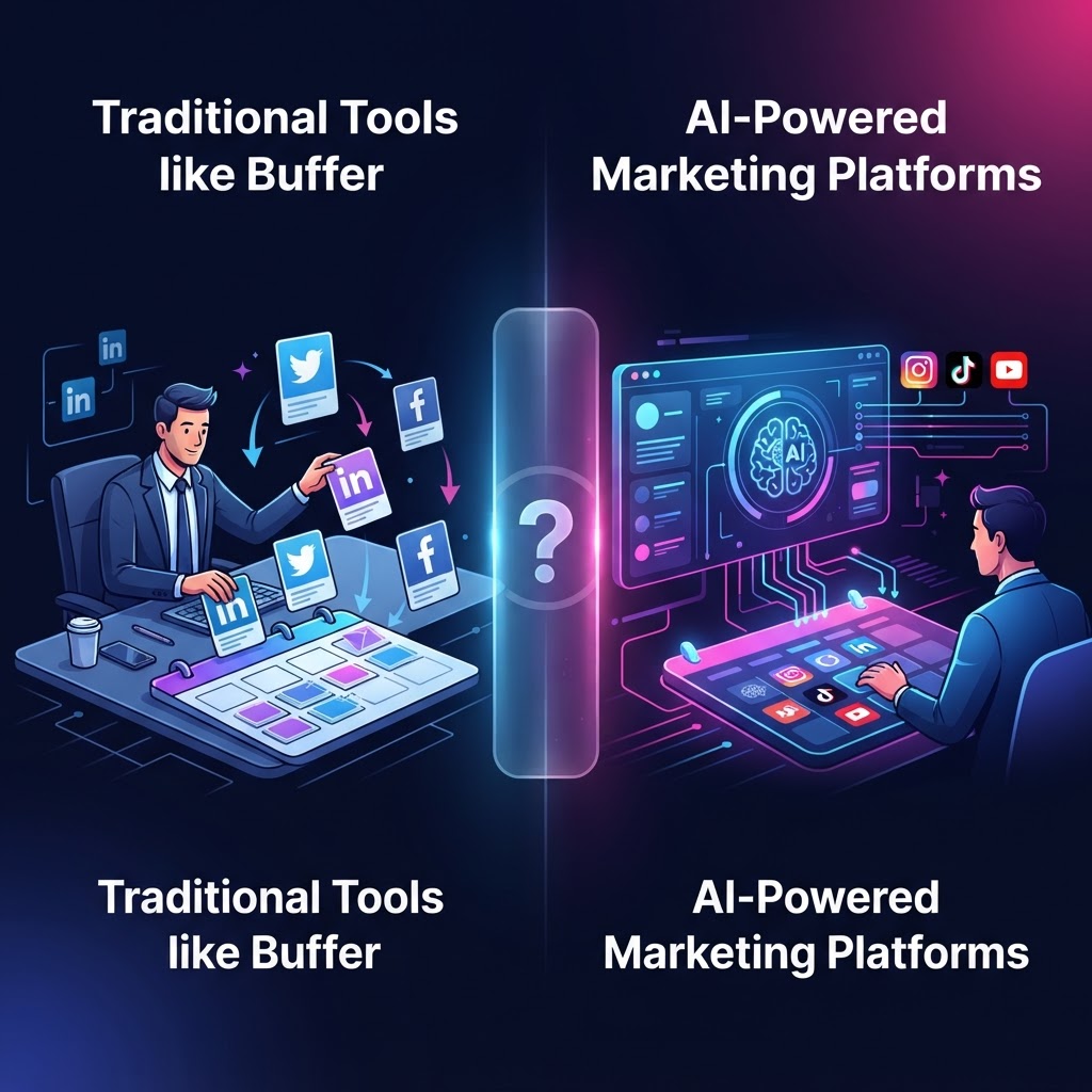 Buffer vs AI marketing tools: which should I use for content scheduling? — Buffer vs AI marketing tools: which should I use for content scheduling?
