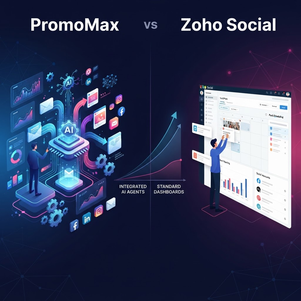 PromoMax vs Zoho Social: Why Integrated AI Agents Outperform Standard Dashboards