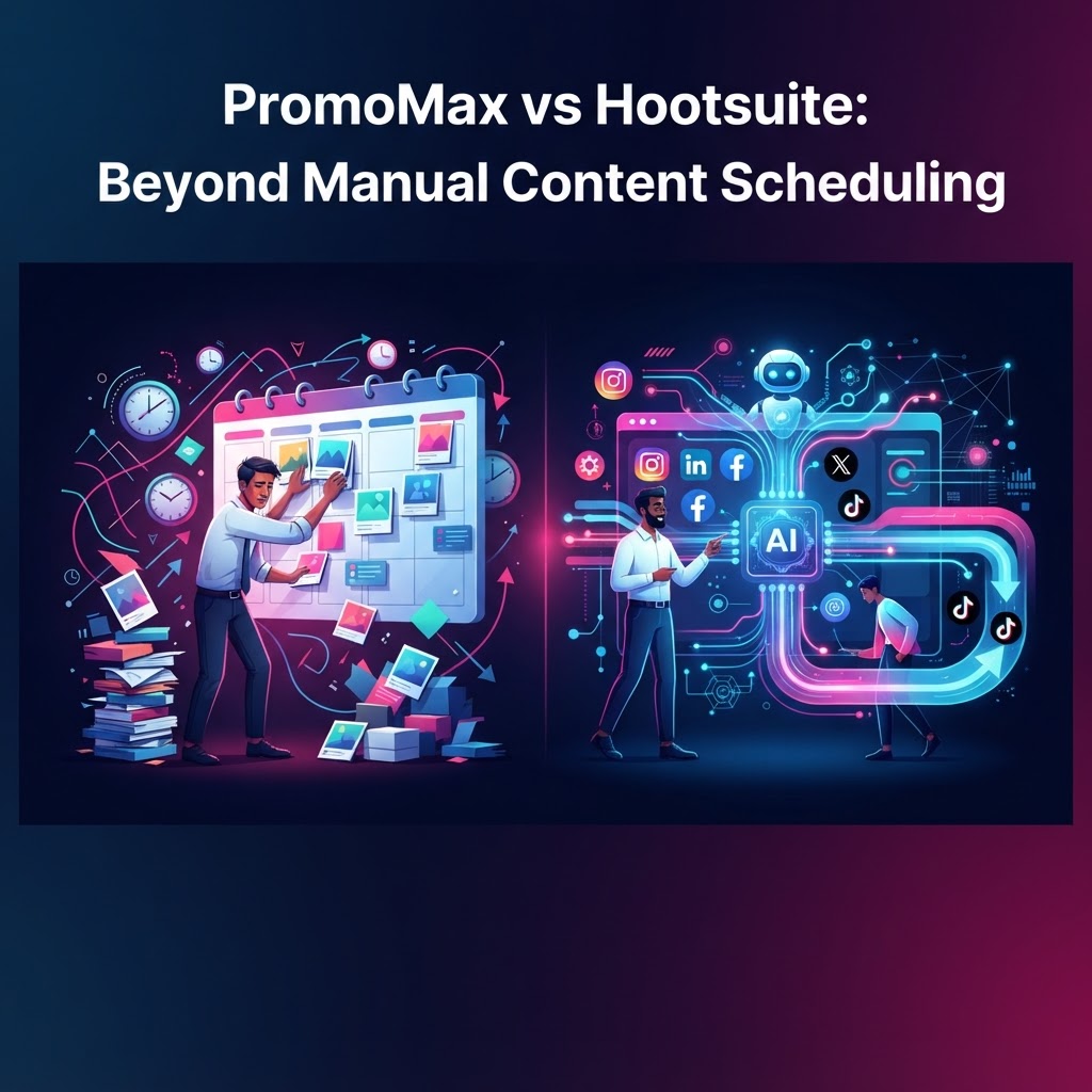 PromoMax vs Hootsuite: Beyond Manual Content Scheduling