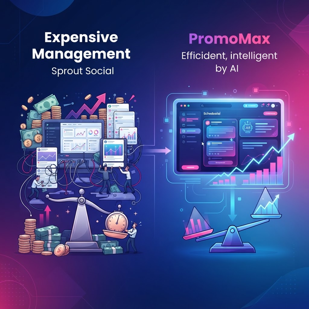 PromoMax vs Sprout Social: Why Automation Beats Expensive Management — Sprout Social alternative