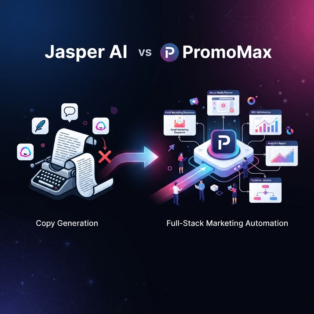 PromoMax vs Jasper AI: Why Workflow Automation Beats Copy Generation