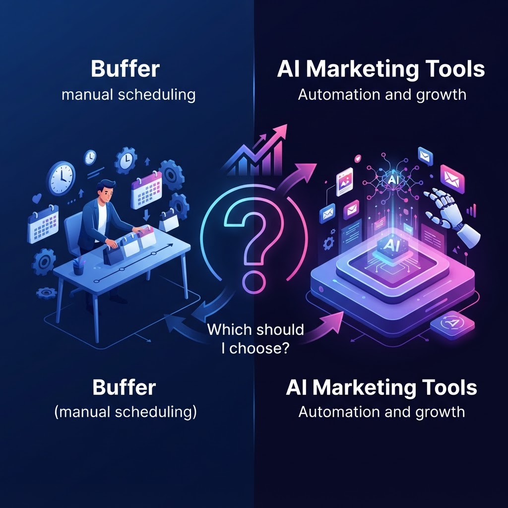 Buffer vs AI marketing tools: Which should I choose for my startup?