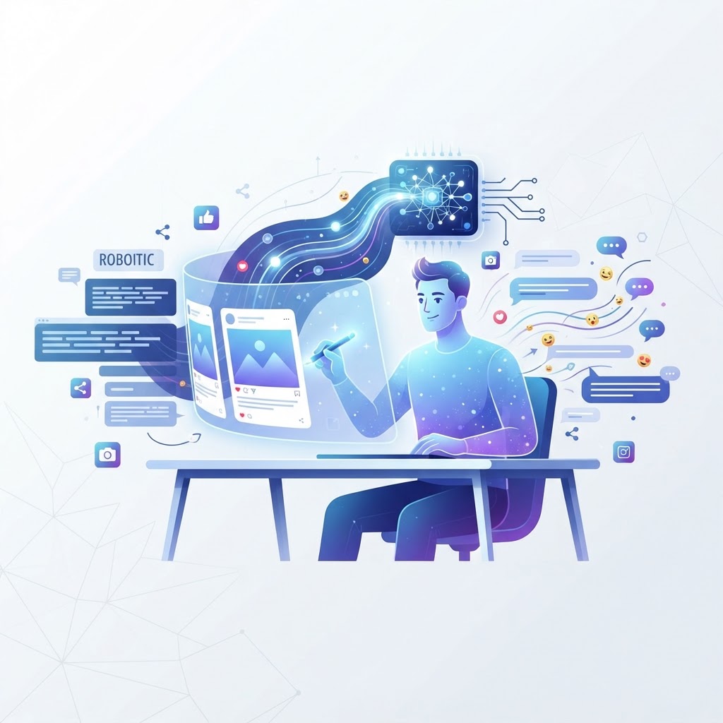 How to use AI for Social Media content creation without sounding robotic