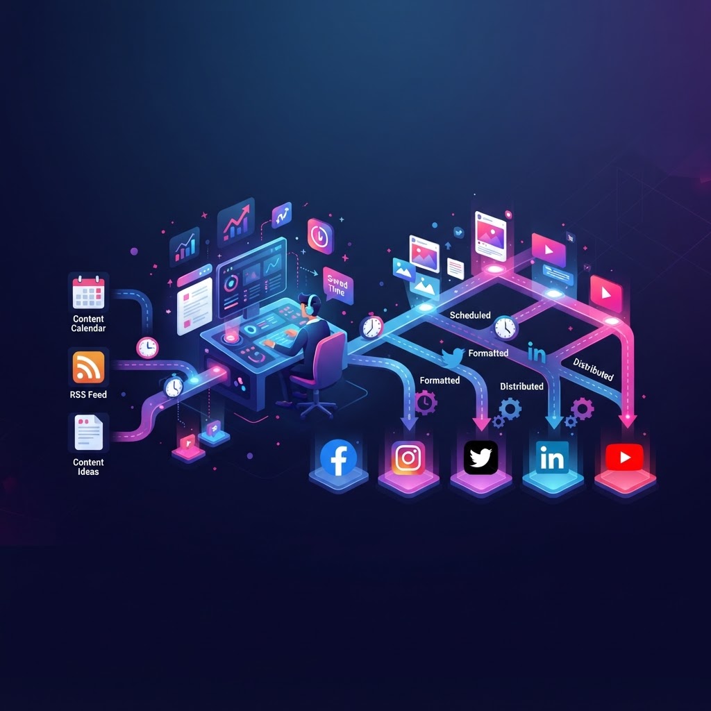 How to set up an automated Social Media workflow for multiple platforms?