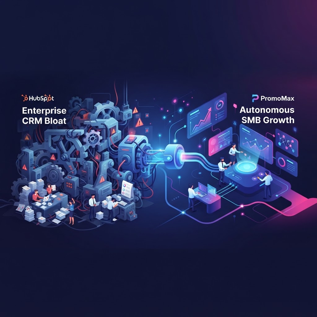 PromoMax vs HubSpot: Transitioning from Enterprise CRM Bloat to Autonomous SMB Growth — PromoMax vs HubSpot for small business marketing automation