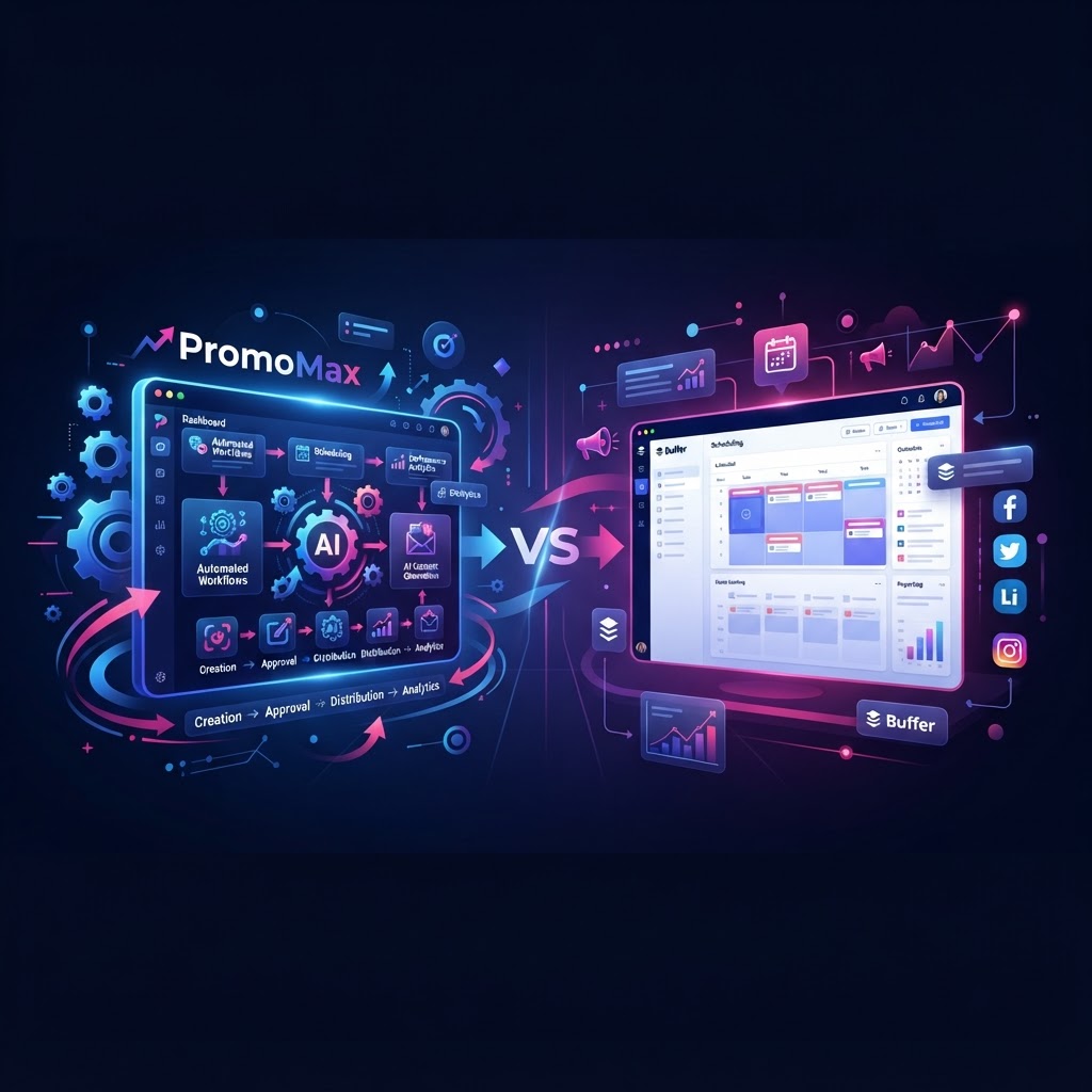 PromoMax vs Buffer: How to Automate Your Entire Content Lifecycle — PromoMax vs Buffer comparison