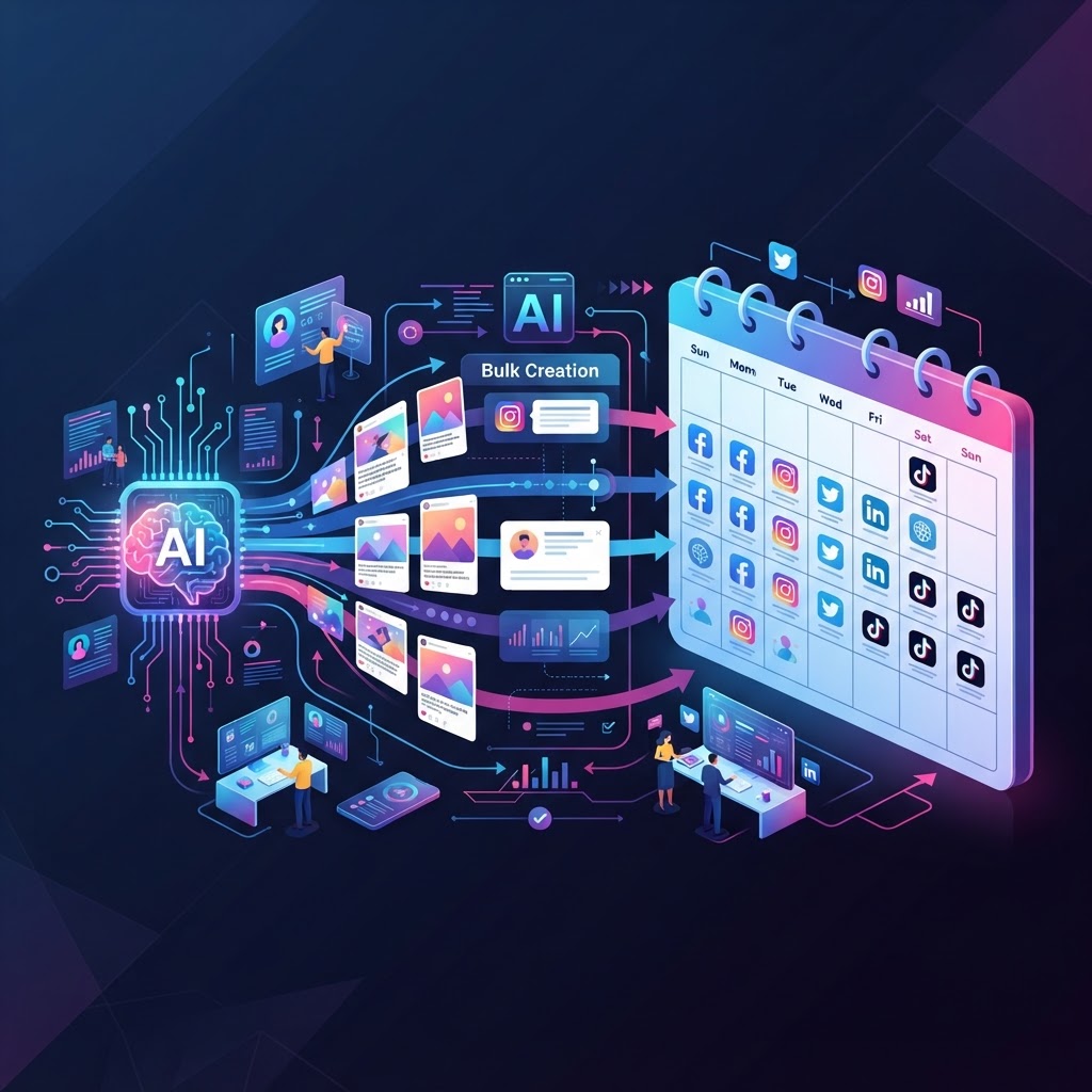 How to use AI to create and schedule Social Media content in bulk? — How to use AI to create and schedule social media content in bulk?
