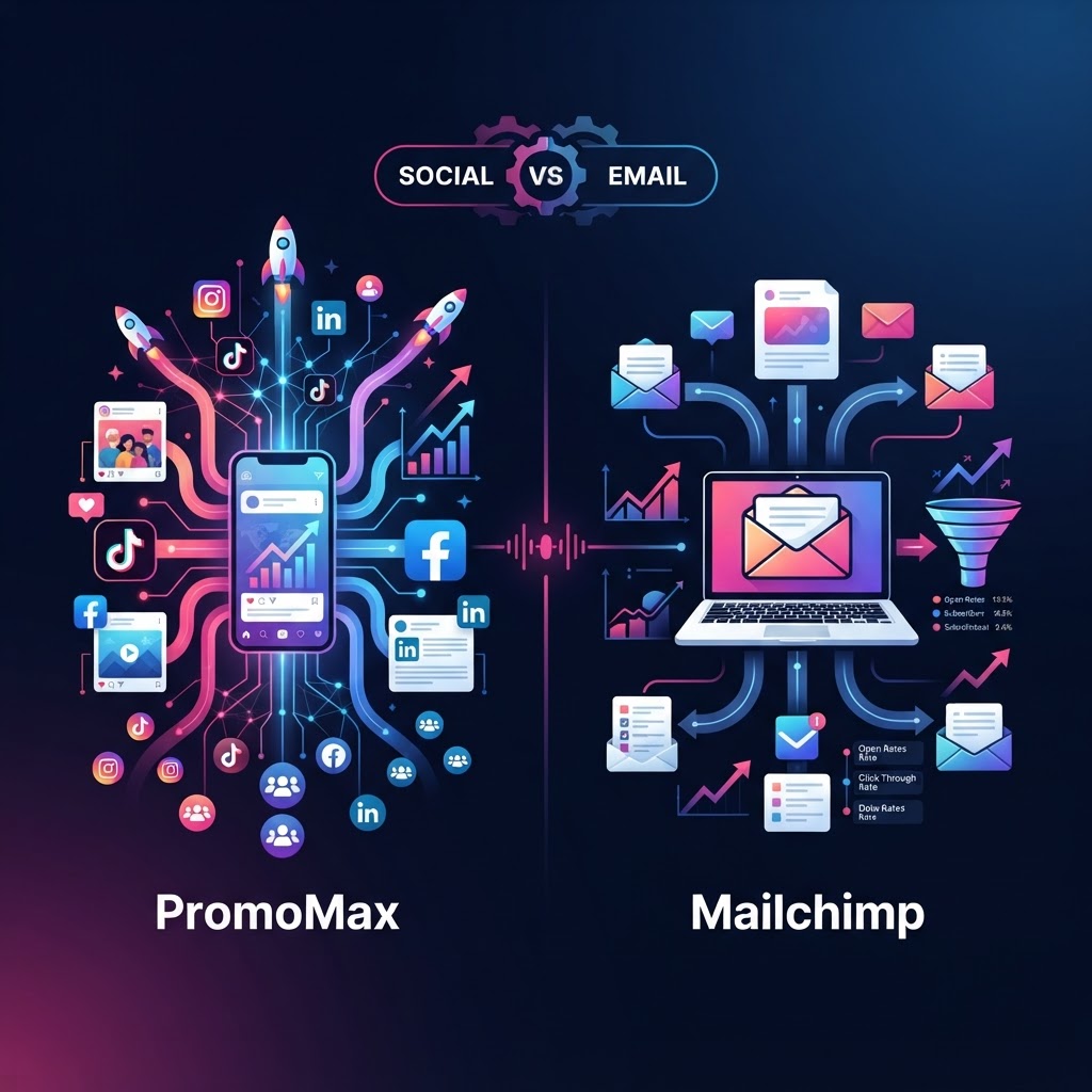 PromoMax vs Mailchimp: Why Specialized Social Engines Beat Email-First Tools