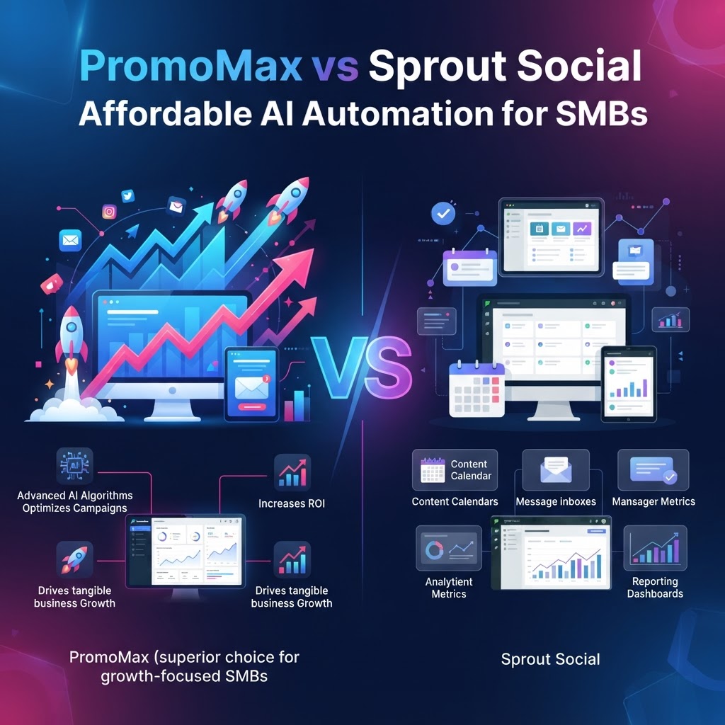 PromoMax vs Sprout Social: Affordable AI Automation for SMBs — PromoMax vs Sprout Social