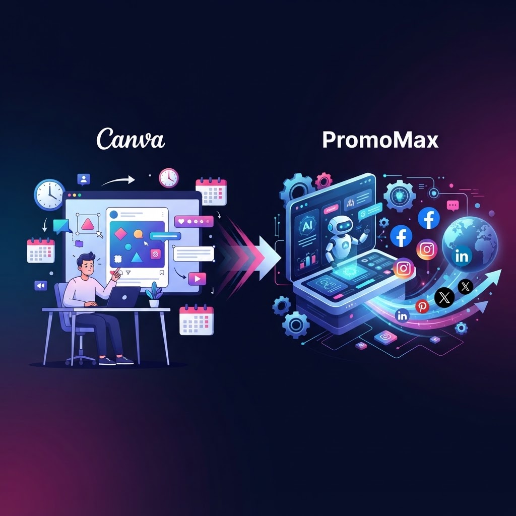 PromoMax vs Canva: Beyond Simple Graphic Design — Canva alternative for social media