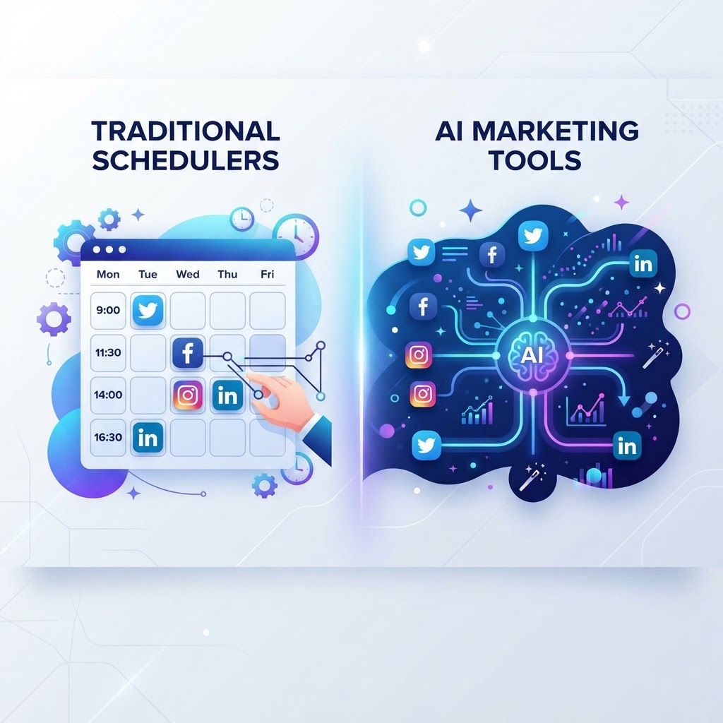 Buffer vs AI marketing tools for automated posting