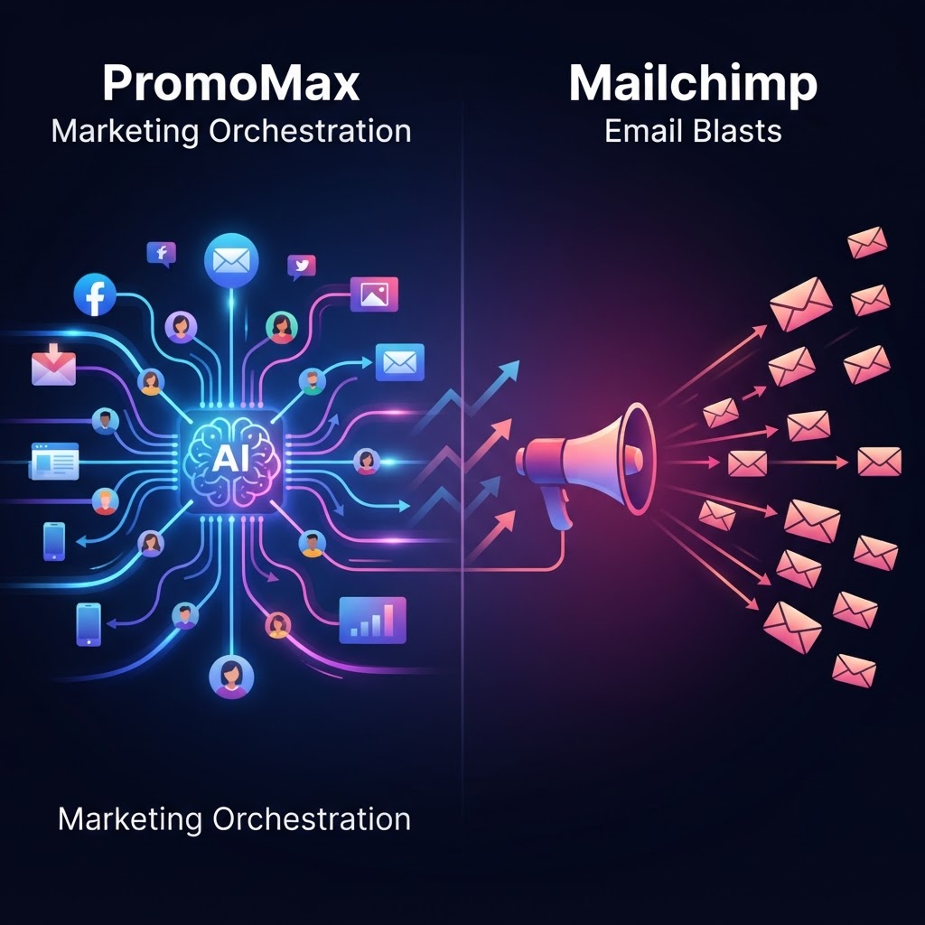 PromoMax vs Mailchimp: Differentiating Marketing Orchestration from Email Blasts — PromoMax vs Mailchimp for marketing orchestration