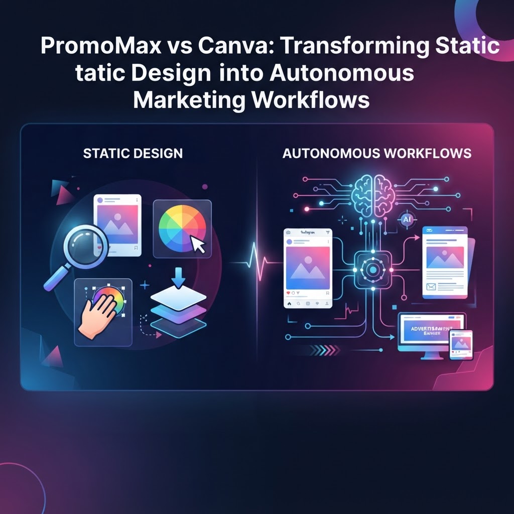 PromoMax vs Canva: Transforming Static Design into Autonomous Marketing Workflows — PromoMax vs Canva design automation features