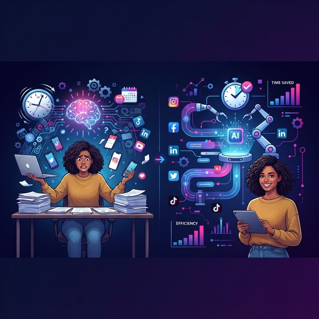 What is AI Social Media automation and how does it actually save time?