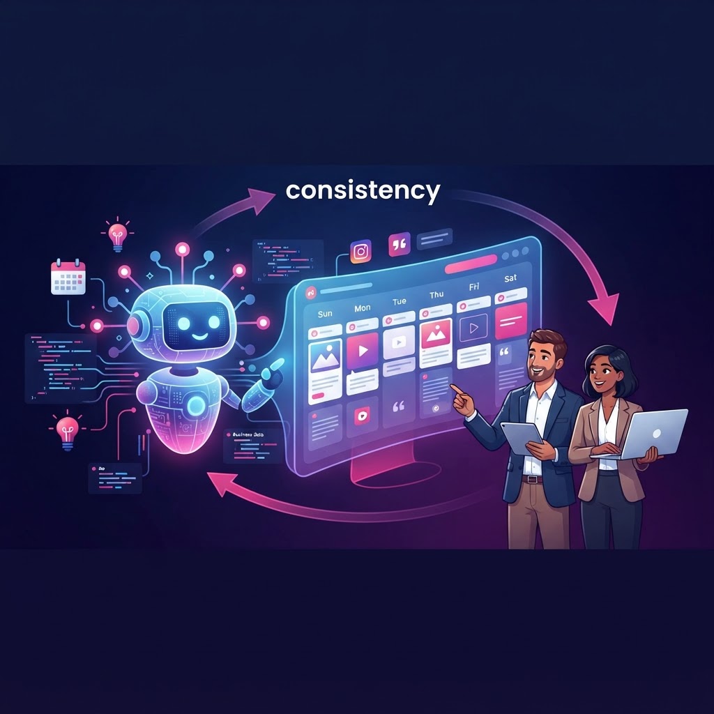How can I use AI to create Social Media content consistently?