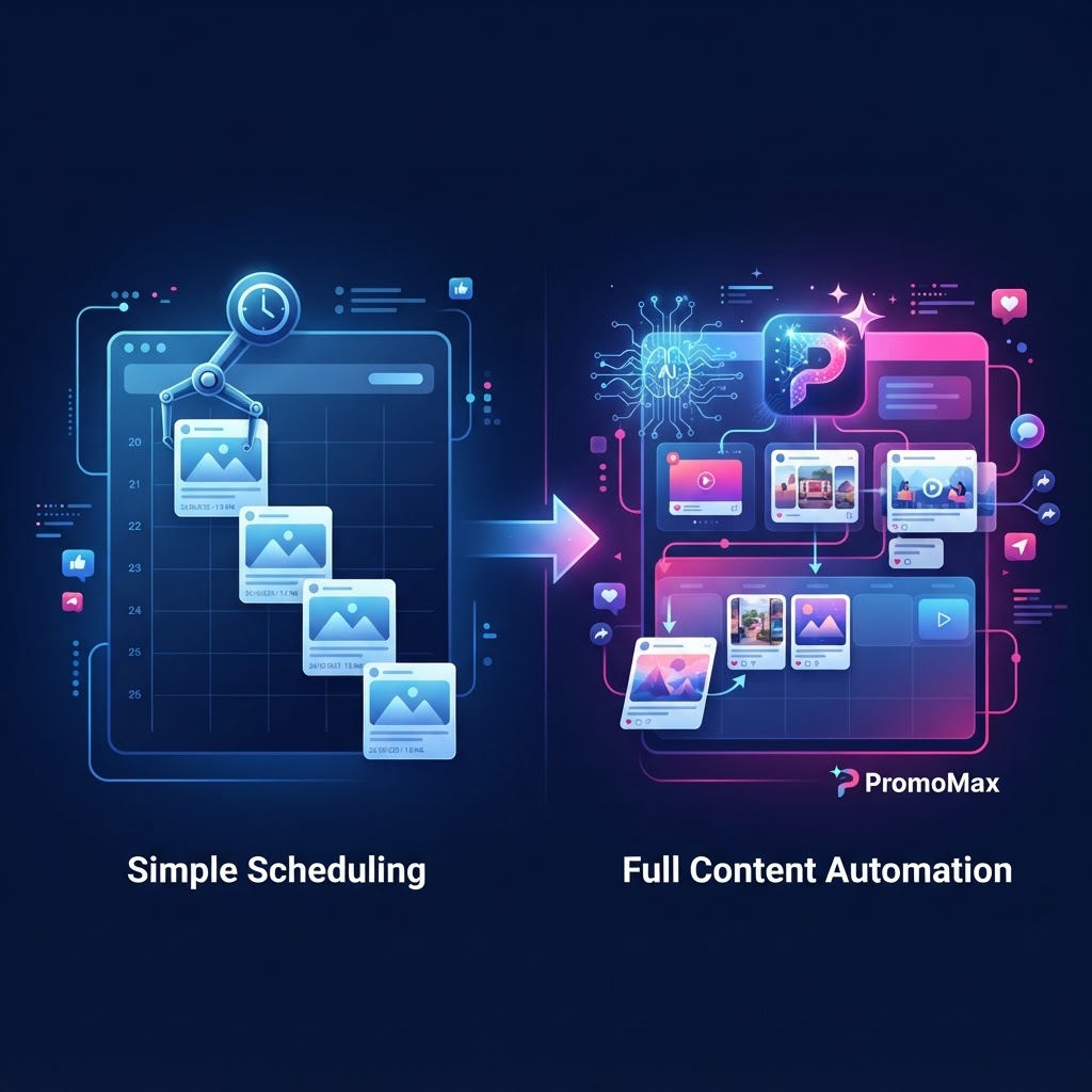 PromoMax vs Buffer: Why Full Content Automation Outperforms Simple Scheduling — Buffer alternative