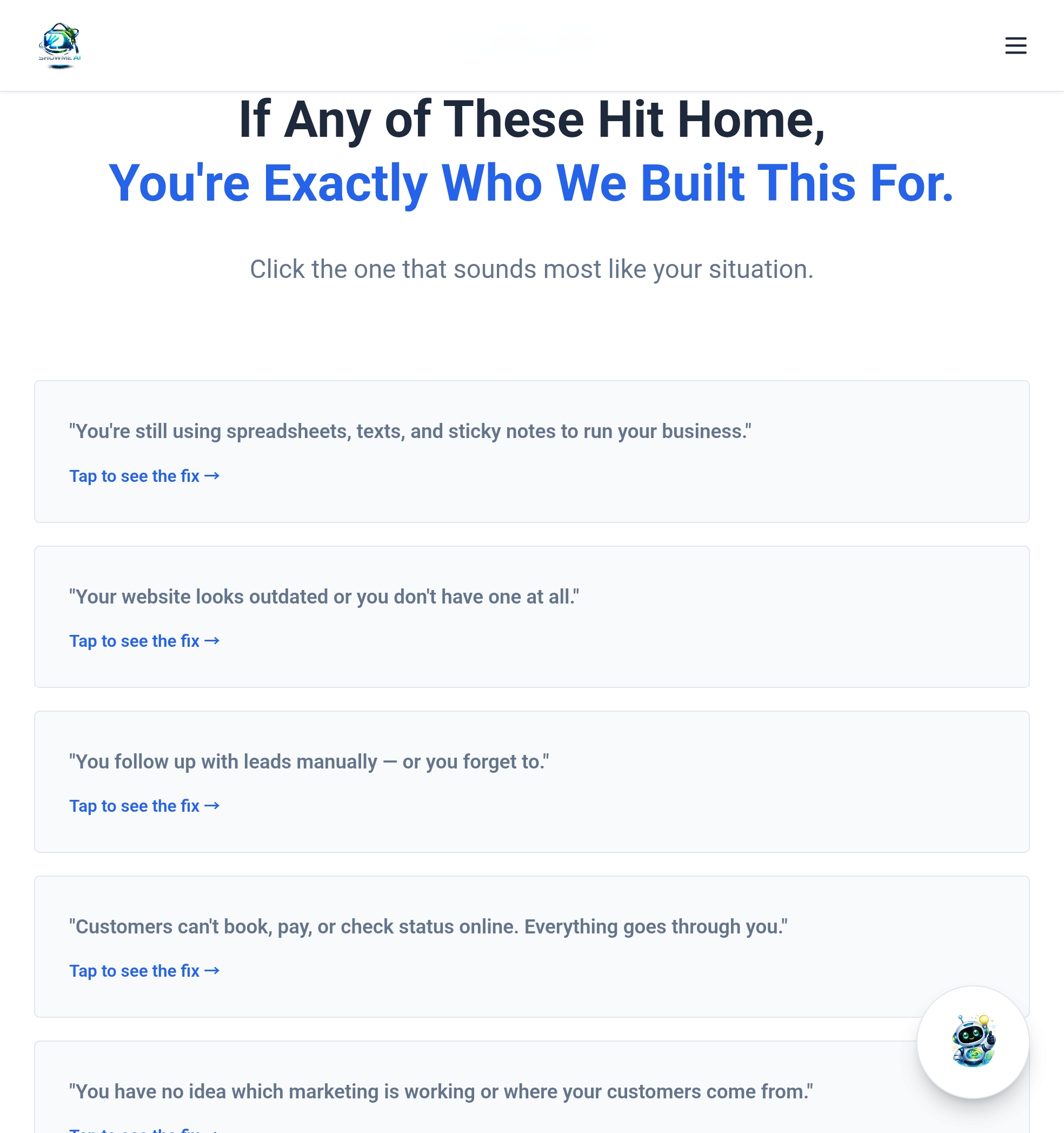 ShowMe Ai Landing template preview