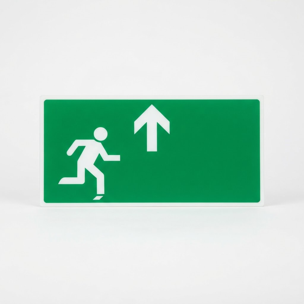 Howcroft Signs Howcroft Signs Fire Exit Running Man Arrow Up Sign