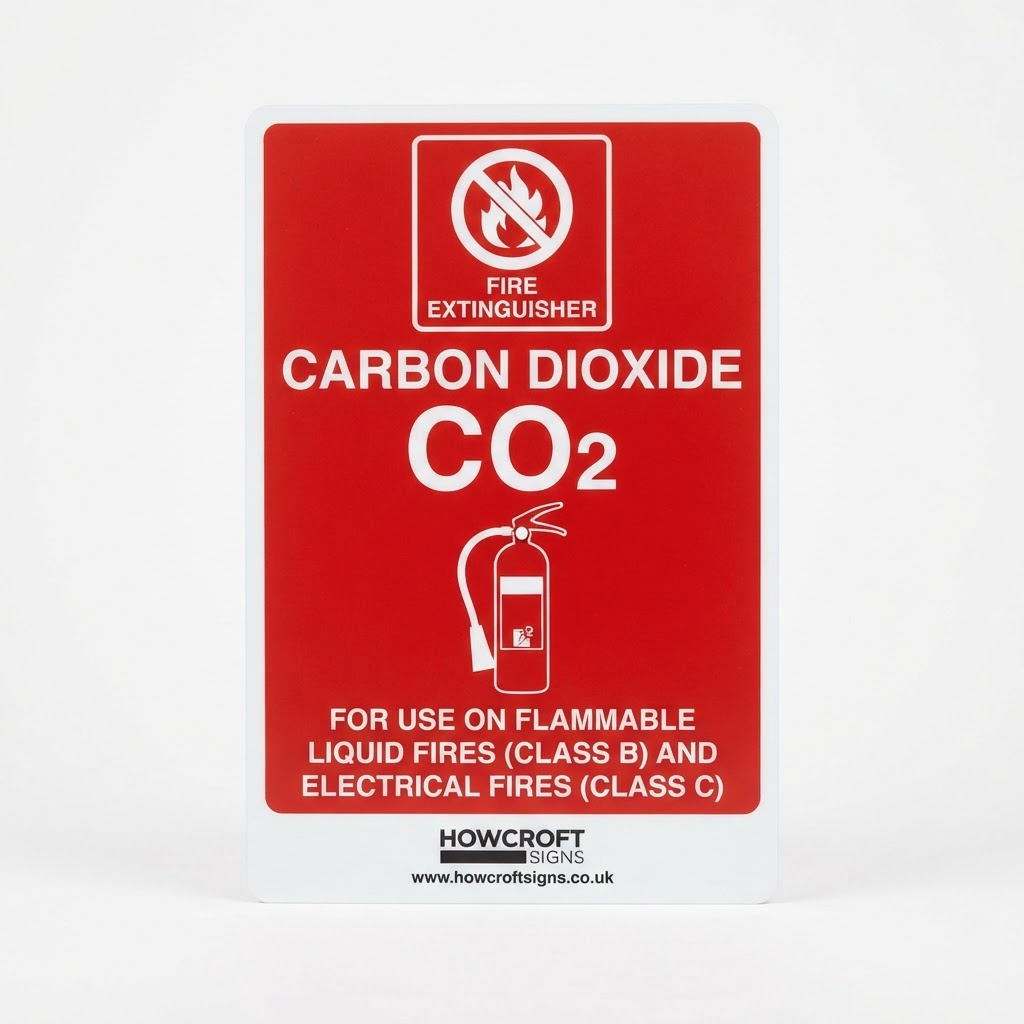 Howcroft Signs Howcroft Signs Carbon Dioxide CO2 Fire Extinguisher Sign