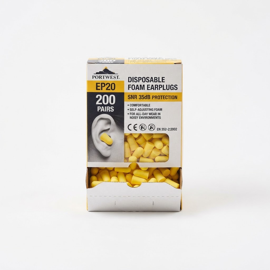 Portwest Portwest EP20 Disposable Foam Earplugs (200 Pairs)