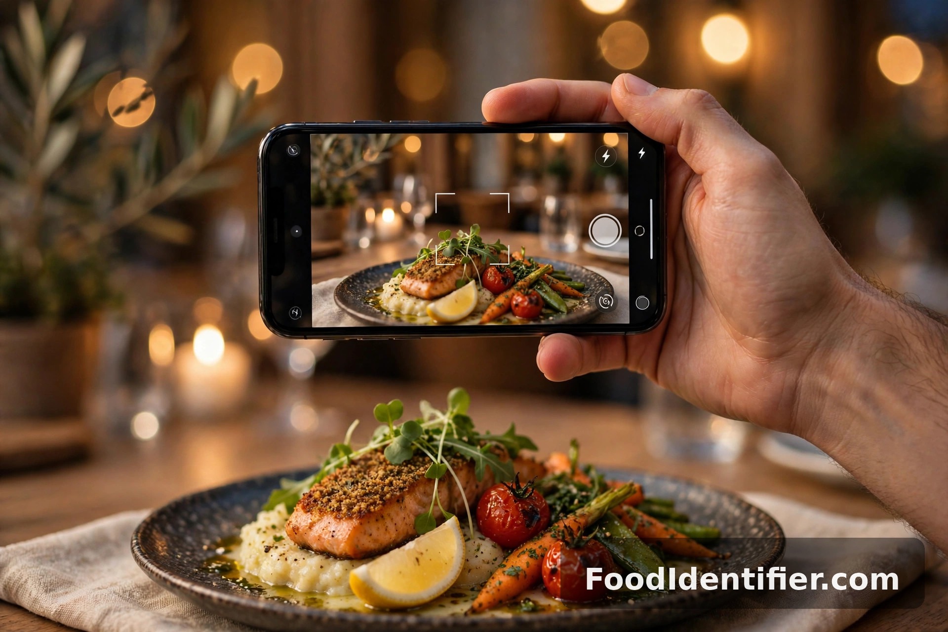 Using a free photo calorie scanner on a restaurant meal instead of a tracking app.