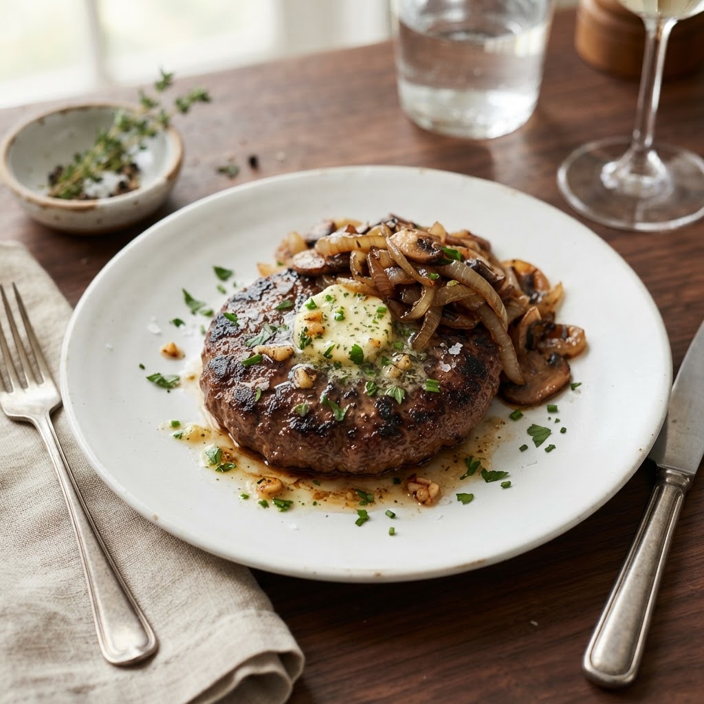 Hamburger Steak (garlic butter)
