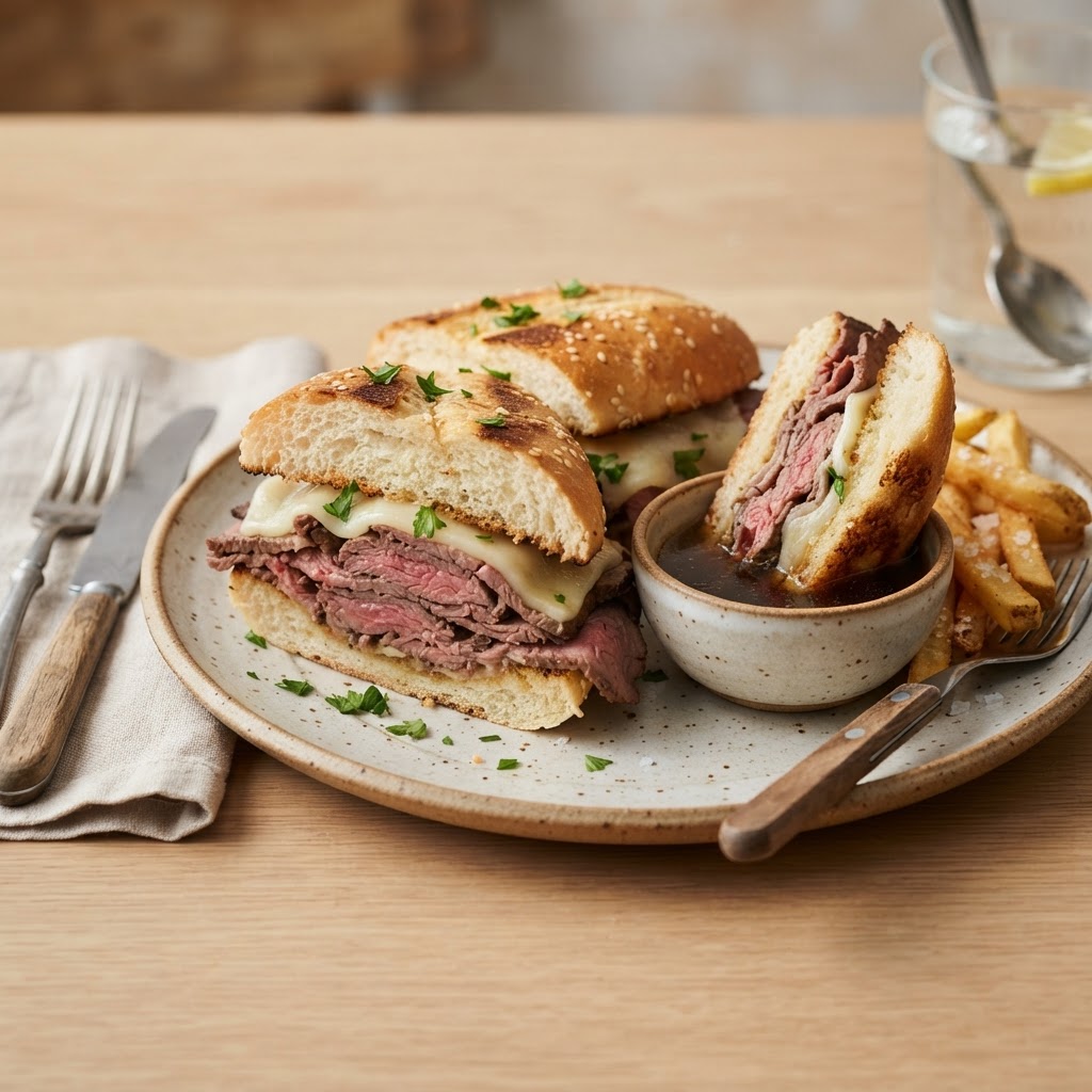 Classic French Dip & Swiss / Au Jus