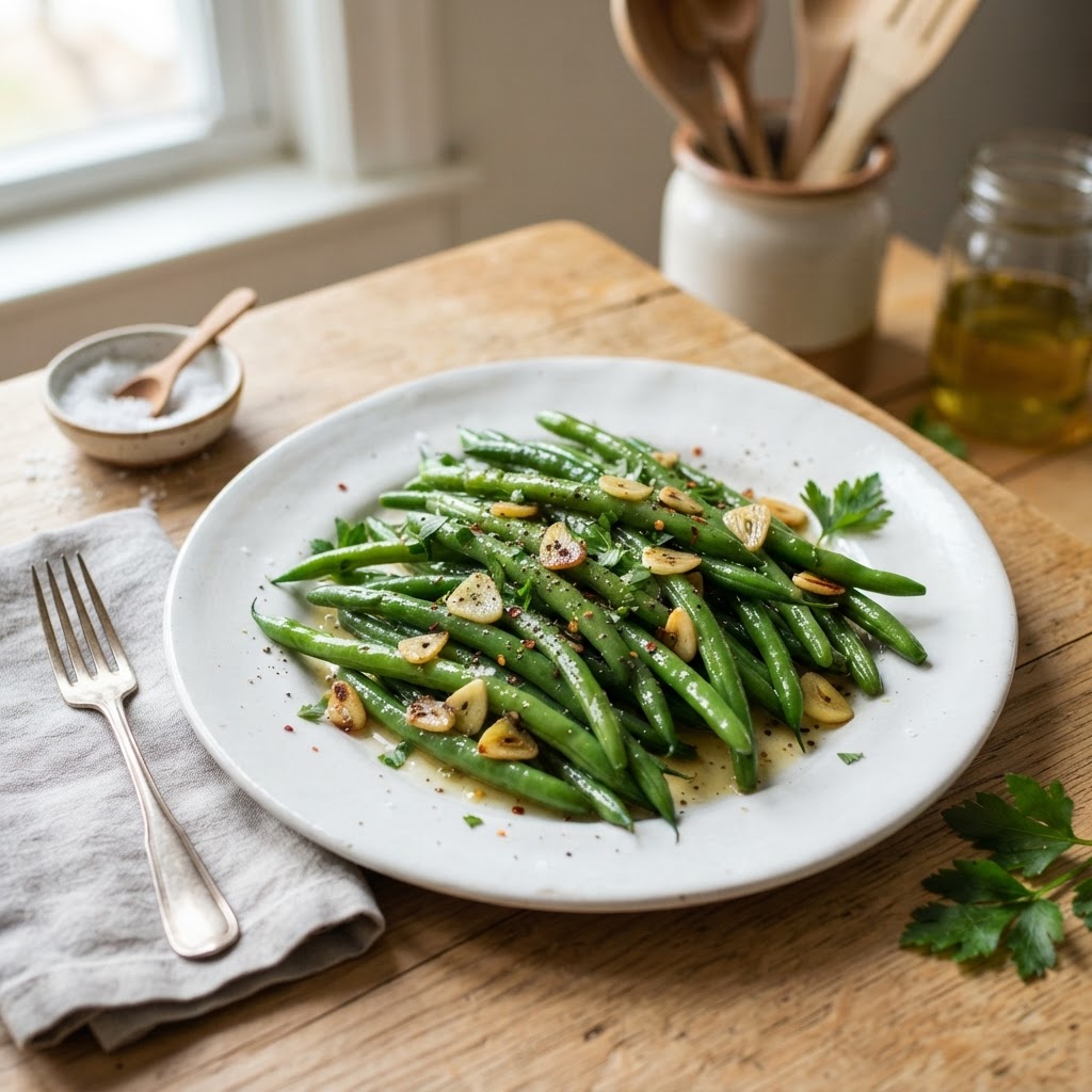 Garlicky Green Beans