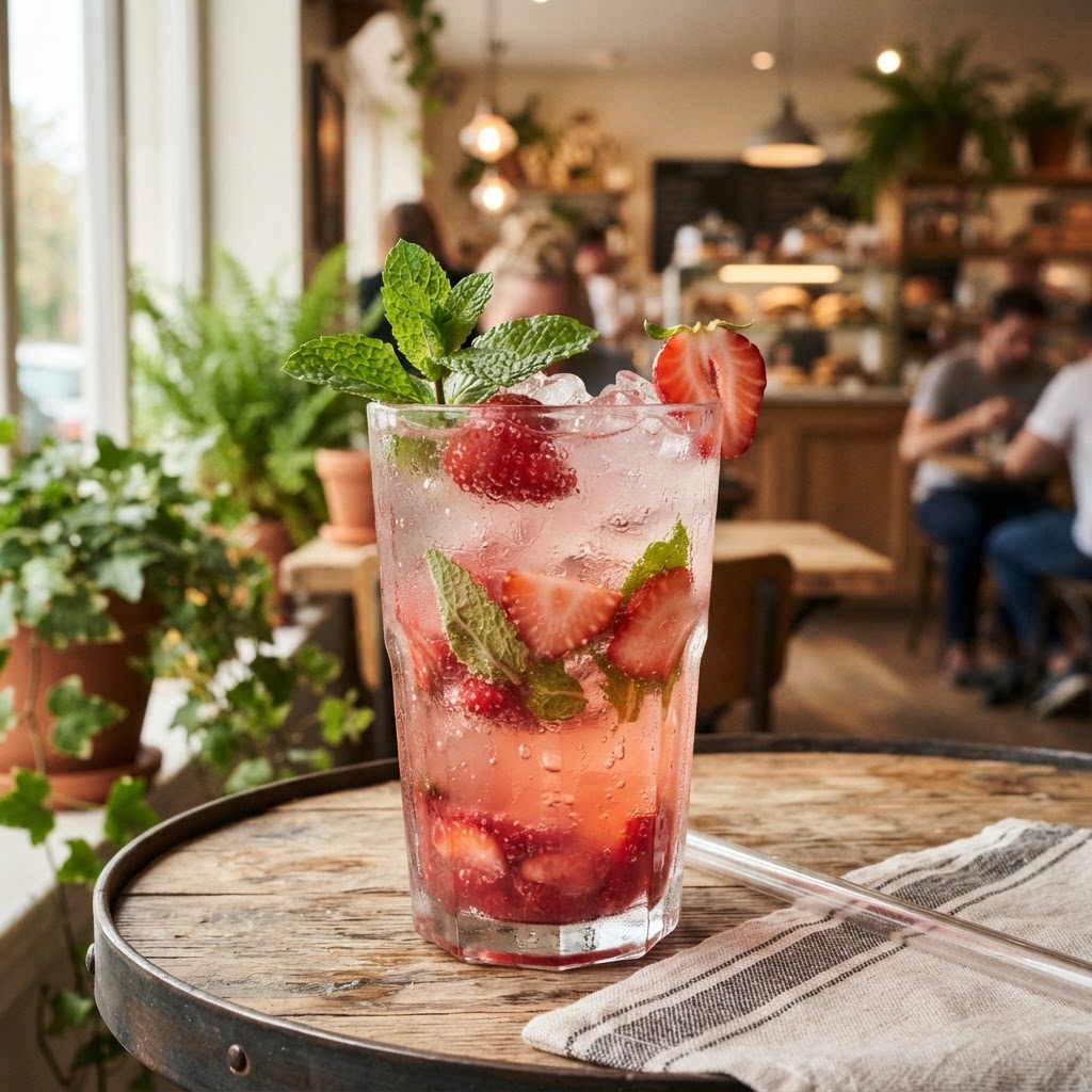 Strawberry Lemon Mint Charged Lemonade