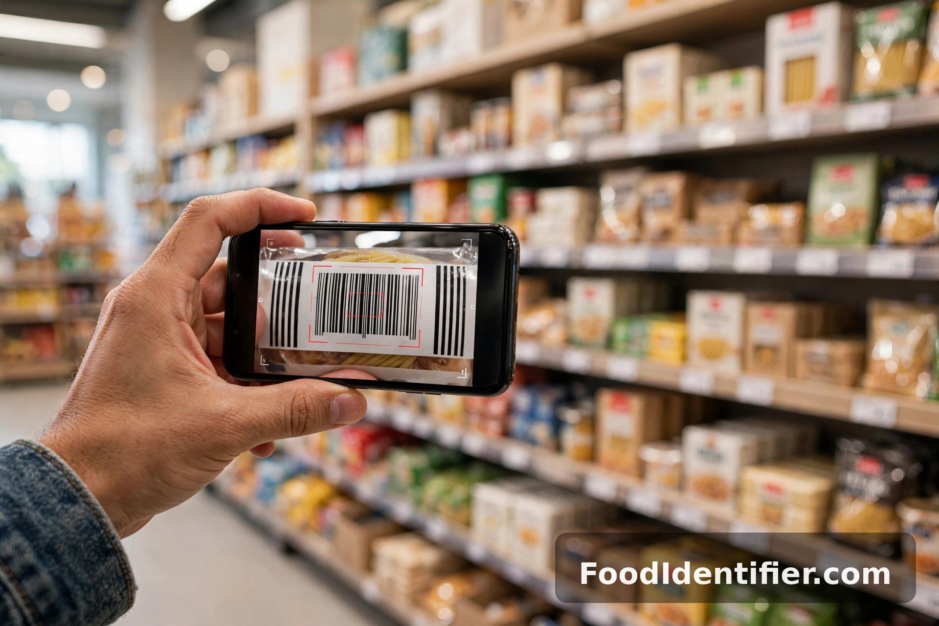 Barcode food scanner — pointing a phone at a label for a plain-English verdict.
