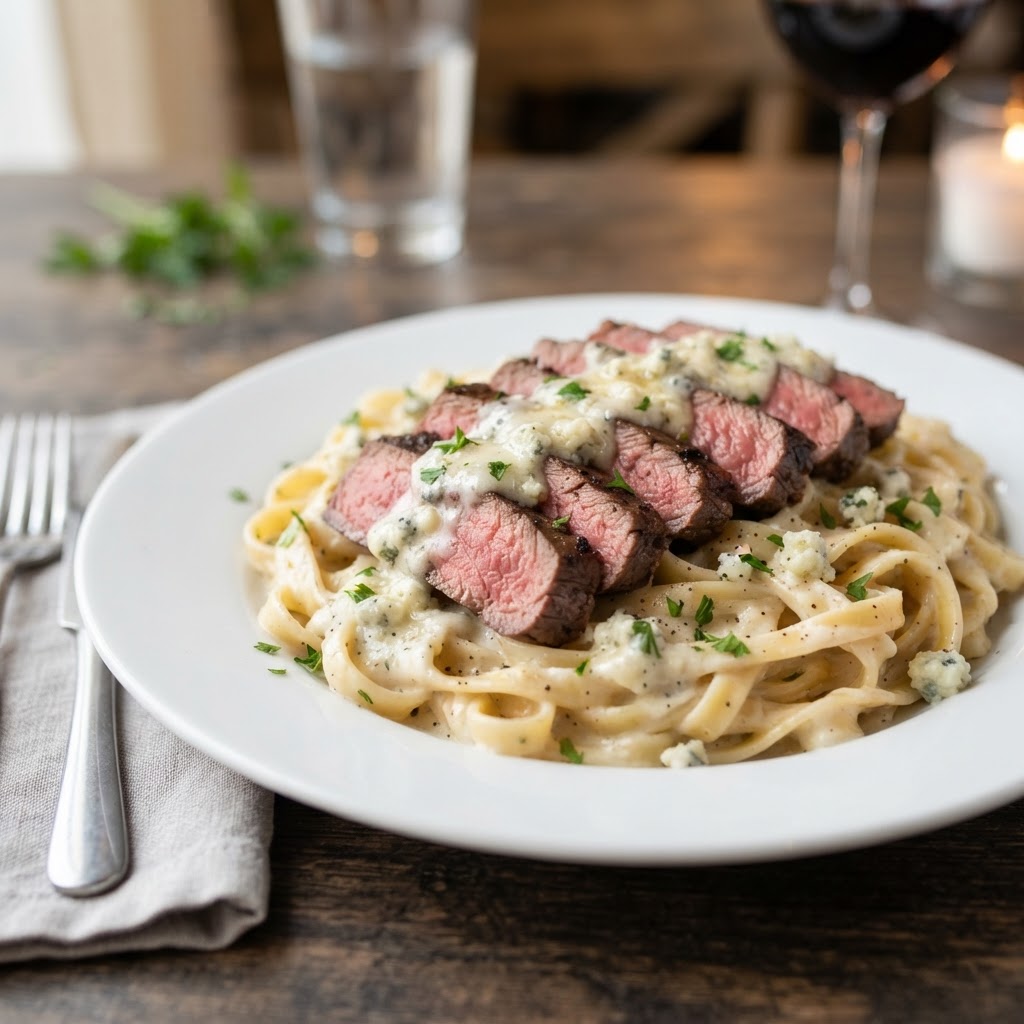 Steak Gorgonzola Alfredo