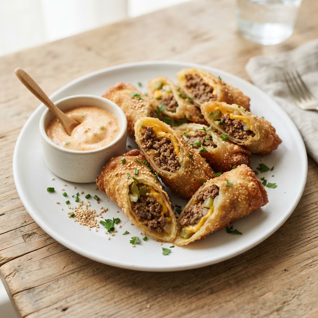 Cheeseburger Spring Rolls