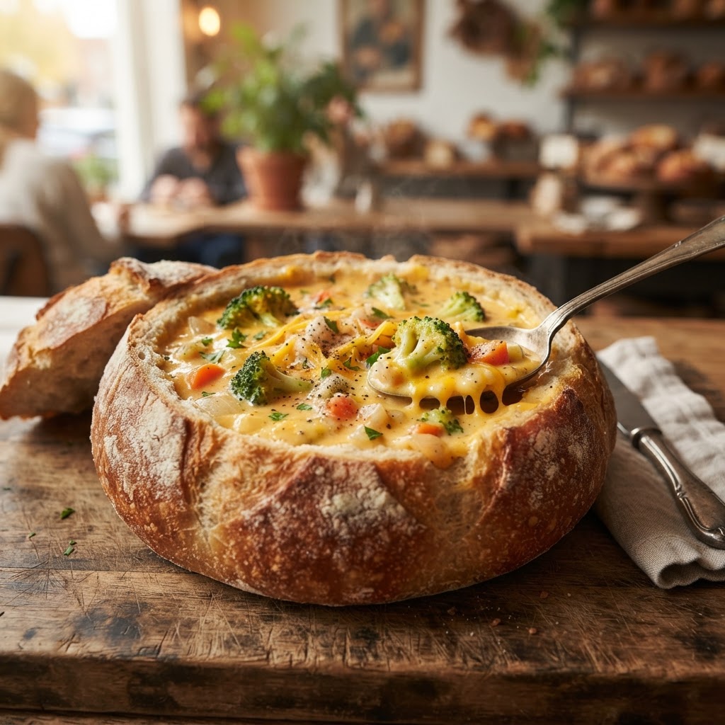 Broccoli Cheddar Soup (bread bowl)