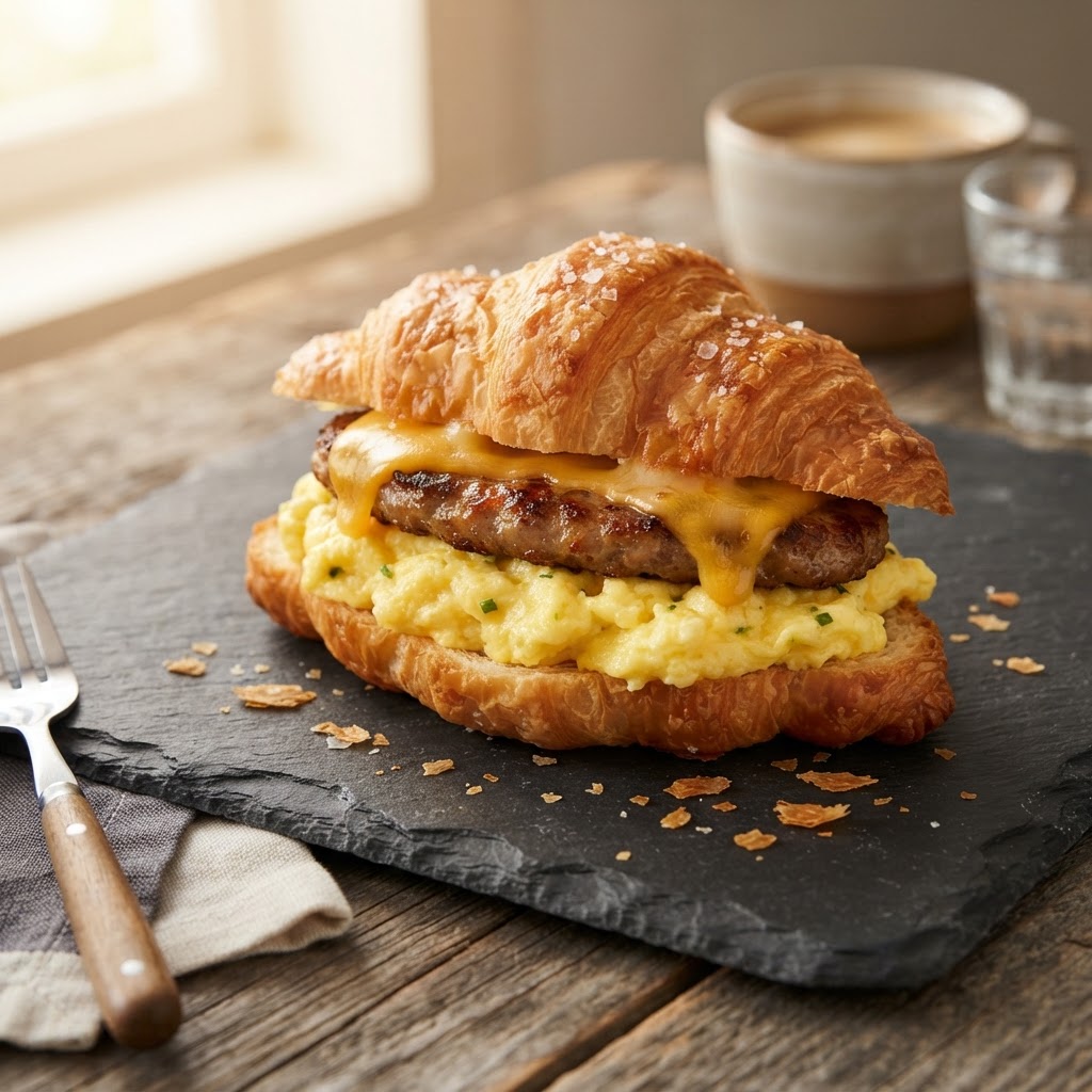 Sausage, Egg & Cheese Croissan'wich