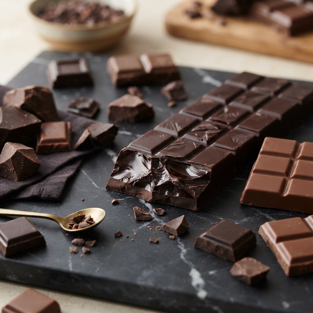 How many calories in chocolate - dark and milk chocolate pieces with full USDA nutrition facts - FoodIdentifier