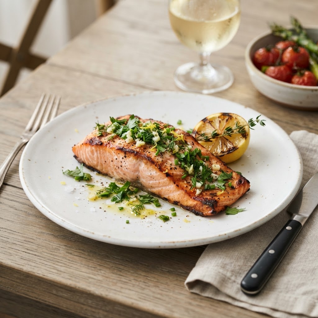 Salmon with Garlic & Herbs