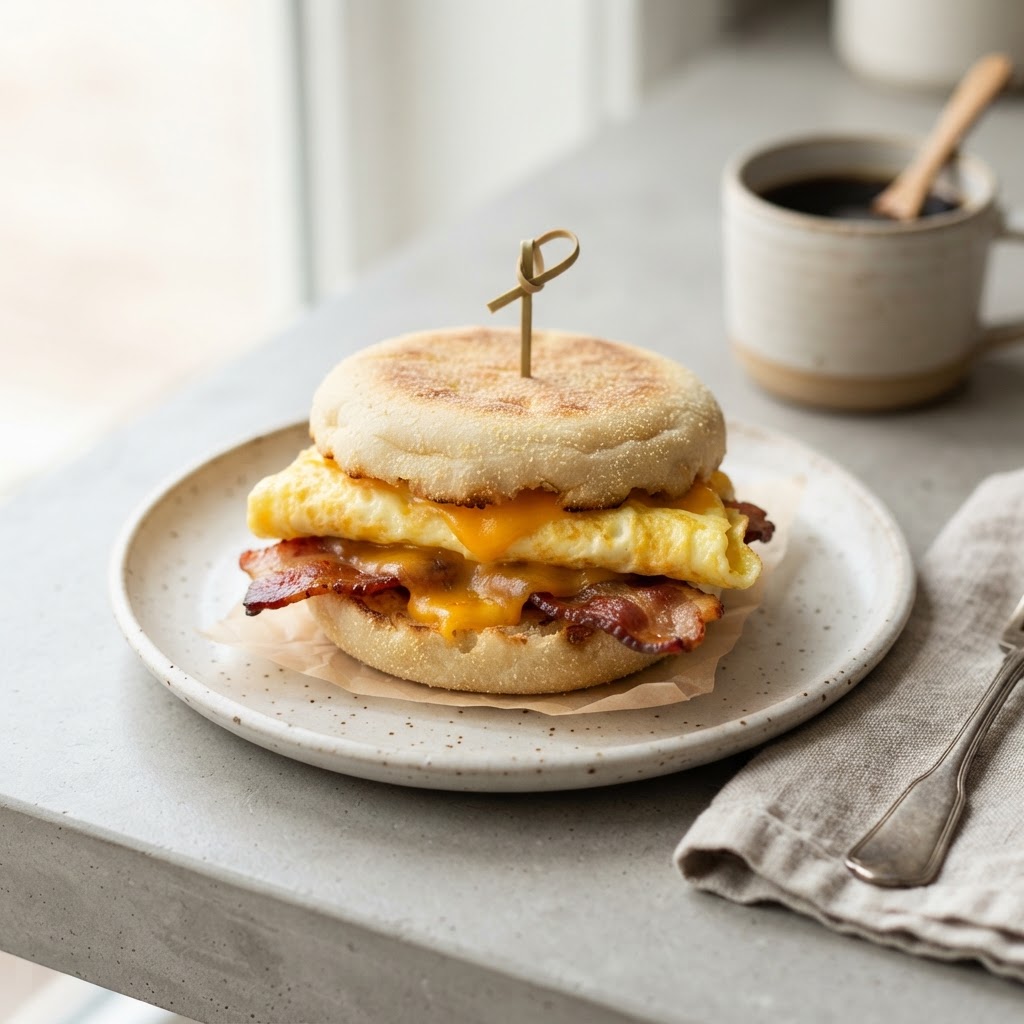 Bacon, Egg & Cheese on English Muffin