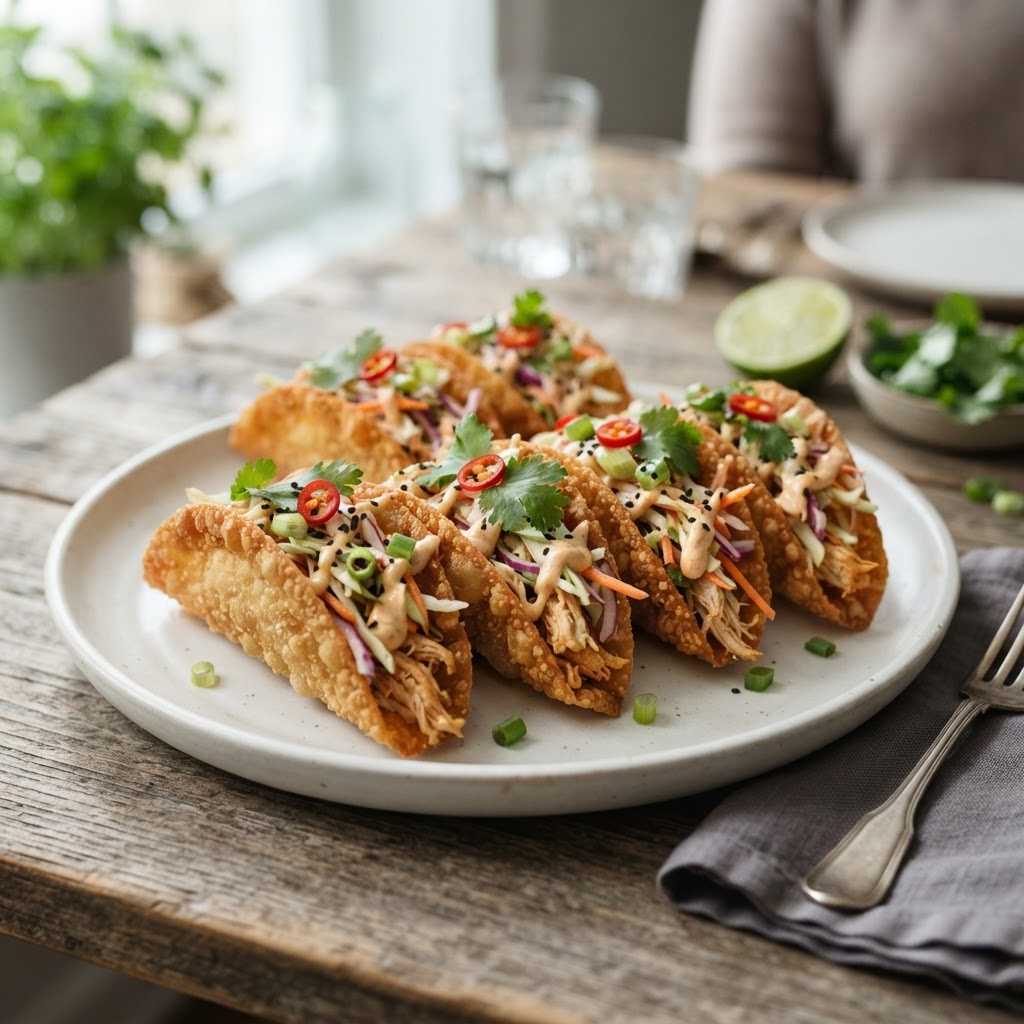 Chicken Wonton Tacos