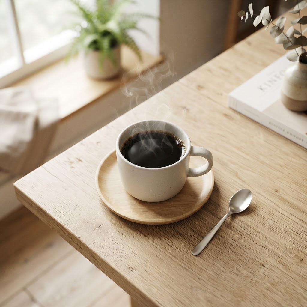 A cup of black coffee — about 2 calories per cup