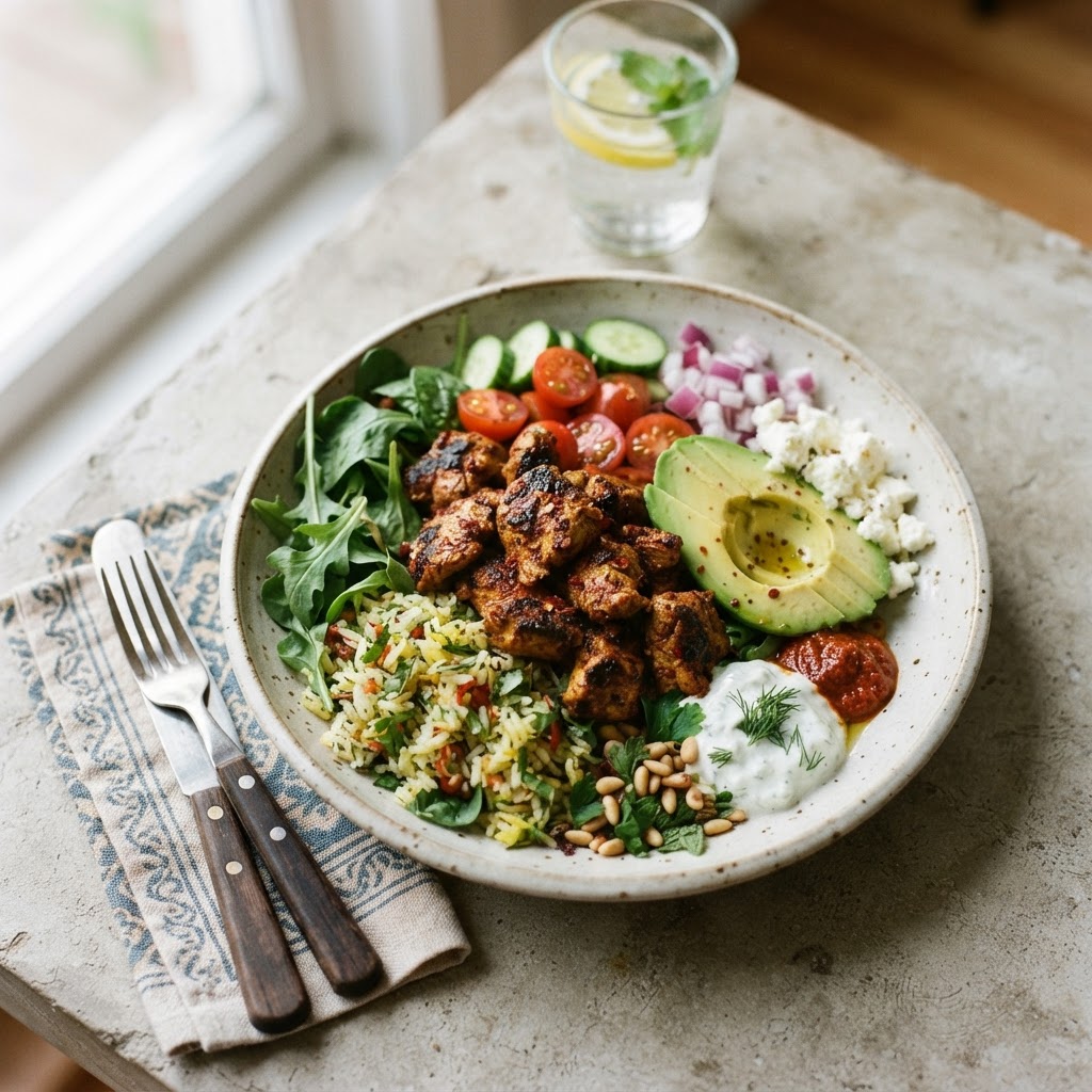Spicy Lamb + Avocado Bowl