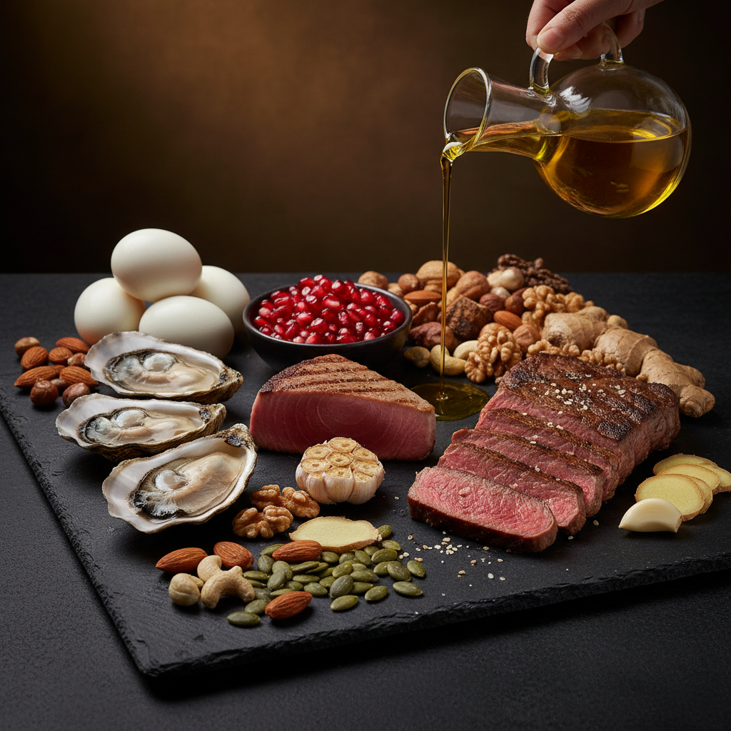 12 natural testosterone boosting foods 2026 — science-backed guide — FoodIdentifier