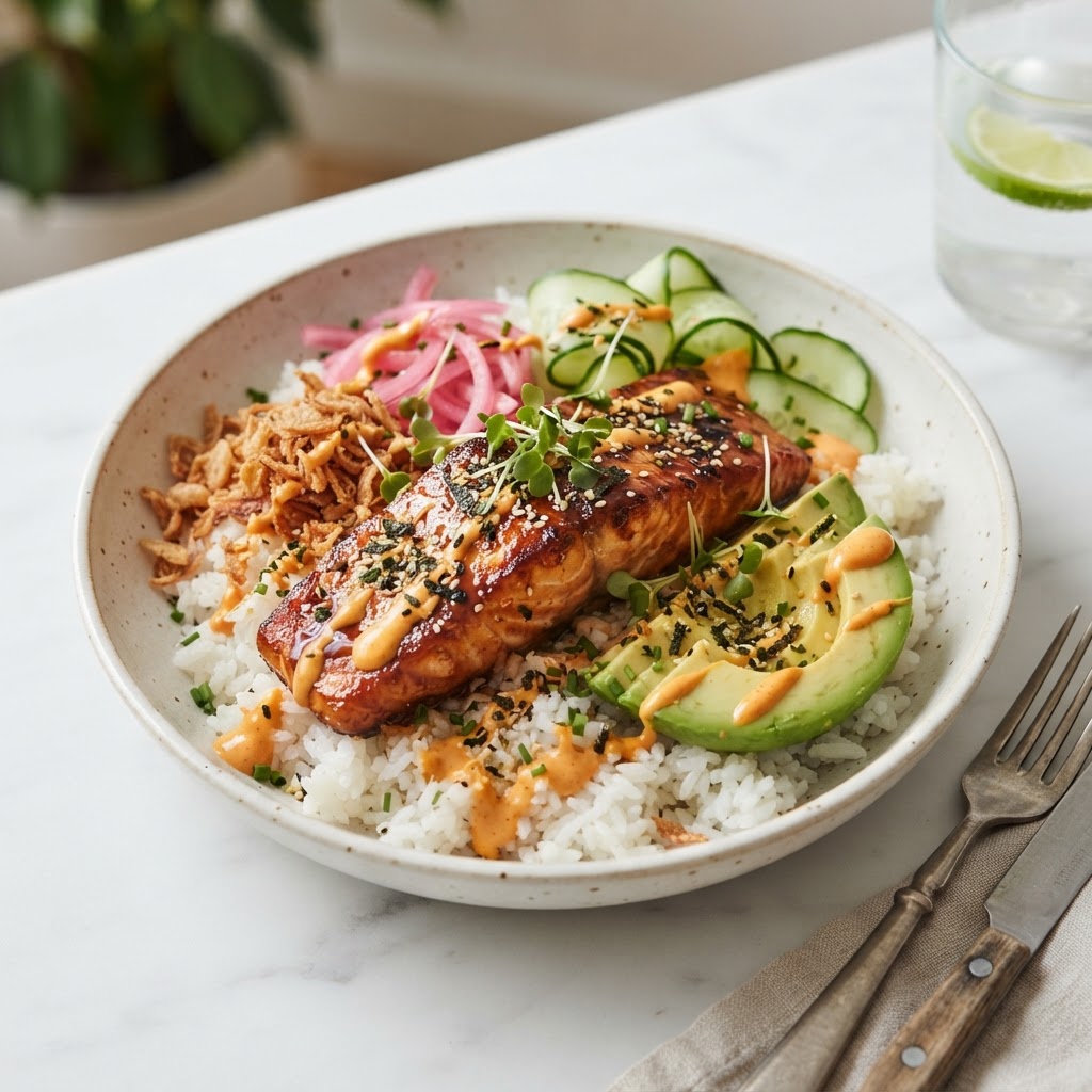 Miso Glazed Salmon Plate